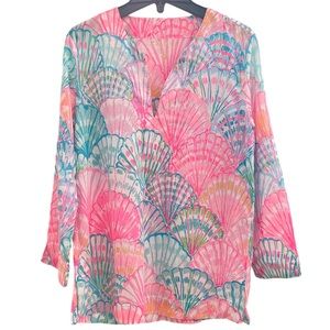 Lilly Pulitzer EUC Amelia Island Tunic Oh Shello Sz XS